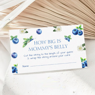 Blue Berry Baby Shower How Big is Her Belly Enclosure Card