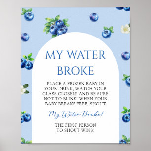 Blue Berry Baby Shower My Water Broke Game  Poster
