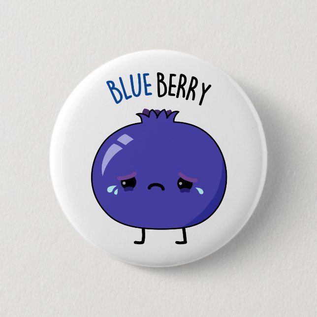 Blue Berry Funny Blueberry Pun 6 Cm Round Badge (Front)