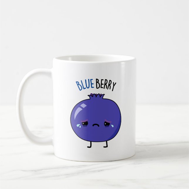 Blue Berry Funny Blueberry Pun  Coffee Mug (Left)