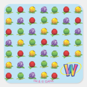Blue Berry Pattern Square Sticker
