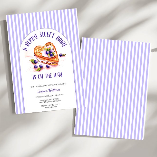 Blue Berry Sweet Fall Baby Shower  Invitation (Creator Uploaded)