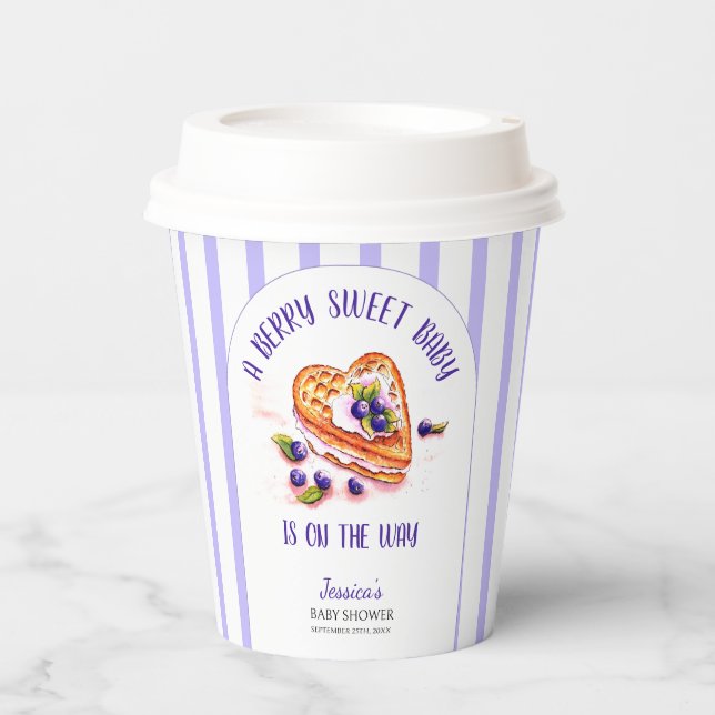 Blue Berry Sweet Fall Baby Shower  Paper Cups (Front)