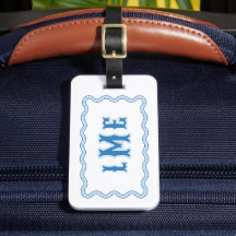 Blue Bespoke Scalloped Monogram