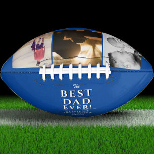 Blue Best Dad Ever Father`s Day 3 Photo Collage American Football