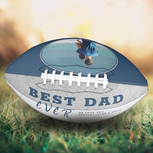 Blue Best Dad Ever Father`s Day Photo American Football