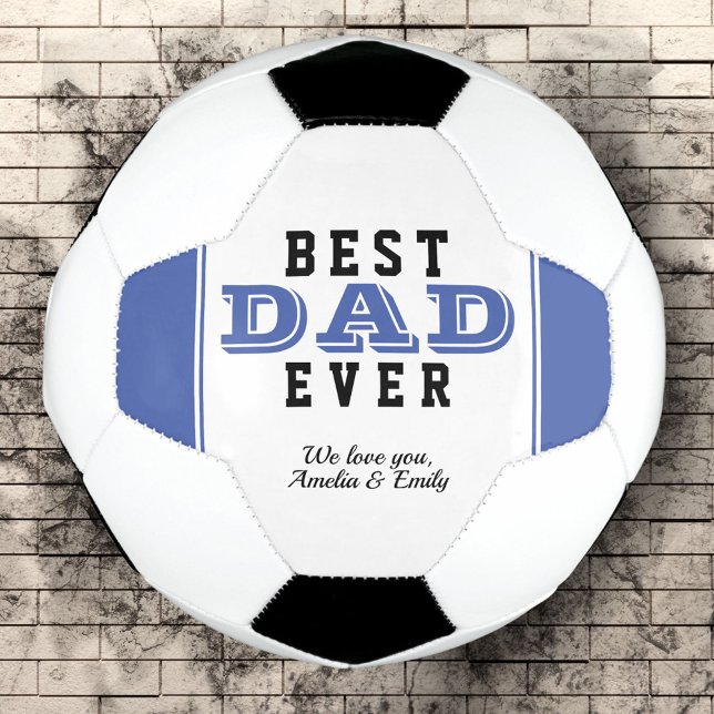 Blue Best Dad Ever Typography Father`s Day Football (Creator Uploaded)