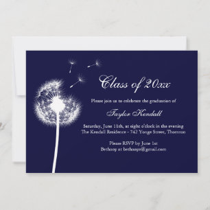 Blue Best Wishes Graduation Invitation