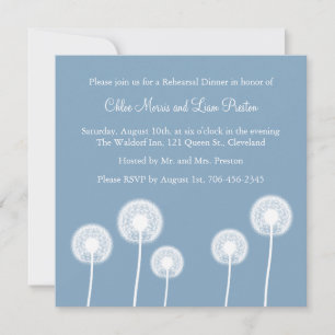 Blue Best Wishes! Rehearsal Dinner Invitation