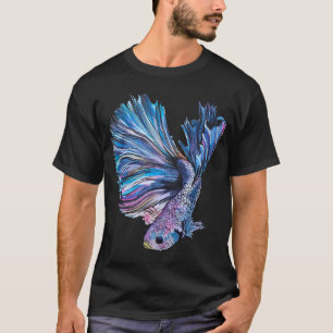 Blue beta fish watercolour painting print T-Shirt