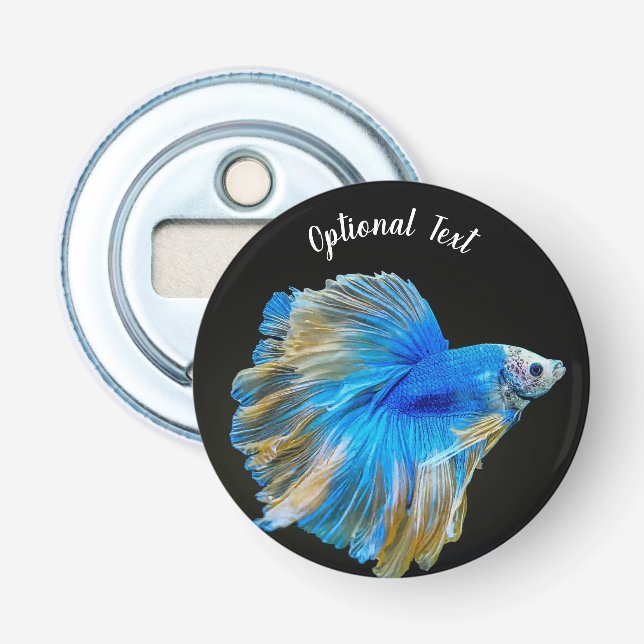 Blue Betta Fighting Fish  Bottle Opener (Front)