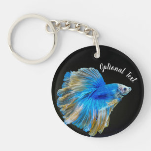 Blue Betta Fighting Fish  Key Ring