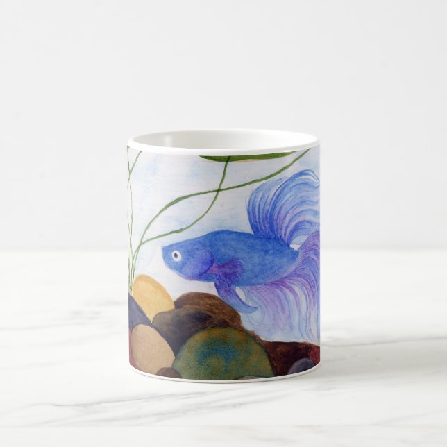 Blue Betta Fish Coffee Mug (Center)