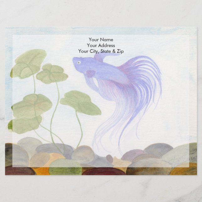 Blue Betta Fish Customised Letterhead (Front)