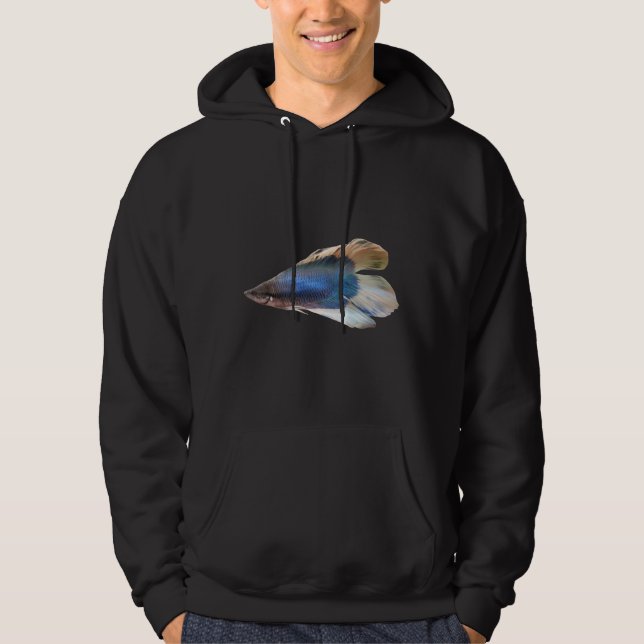 Blue Betta Fish Hoodie (Front)