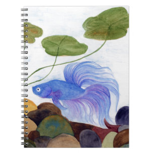 Blue Betta Fish Notebook