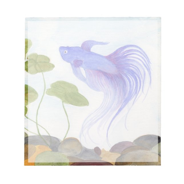 Blue Betta Fish Notepad (Front)