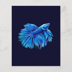 Blue Betta Fish on Navy  Aquarium Lover Flyer