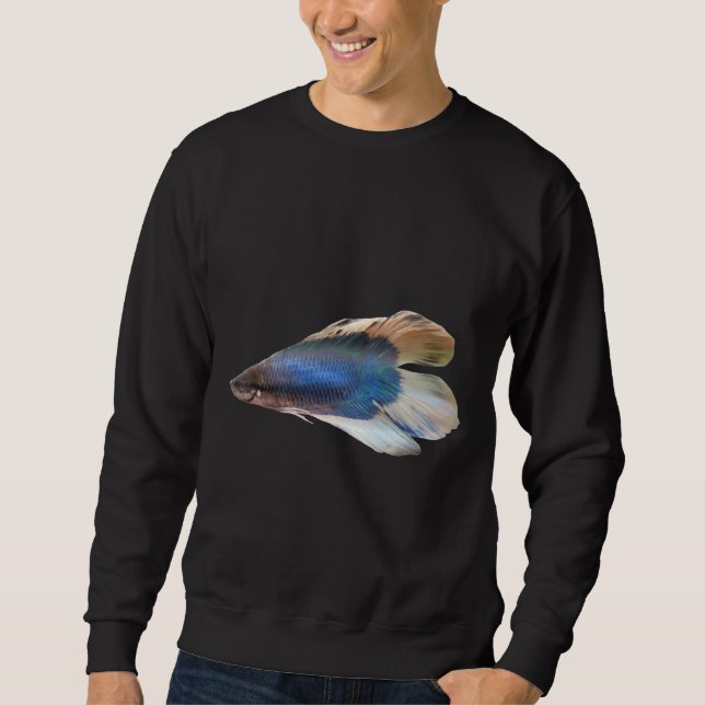 Blue Betta Fish Sweatshirt (Front)