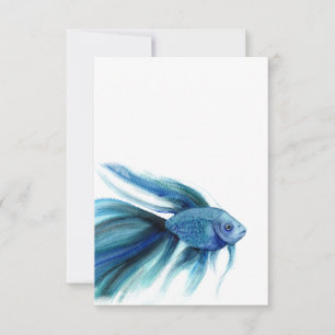 Blue Betta Fish Thank You Card