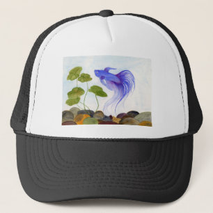 Blue Betta Fish Trucker Hat