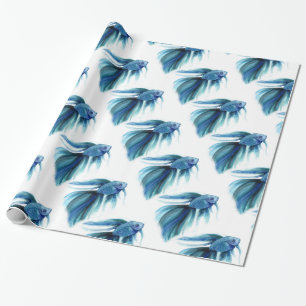 Blue Betta Fish Wrapping Paper