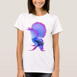 Blue Betta Splendens Ladies Babydoll T-Shirt