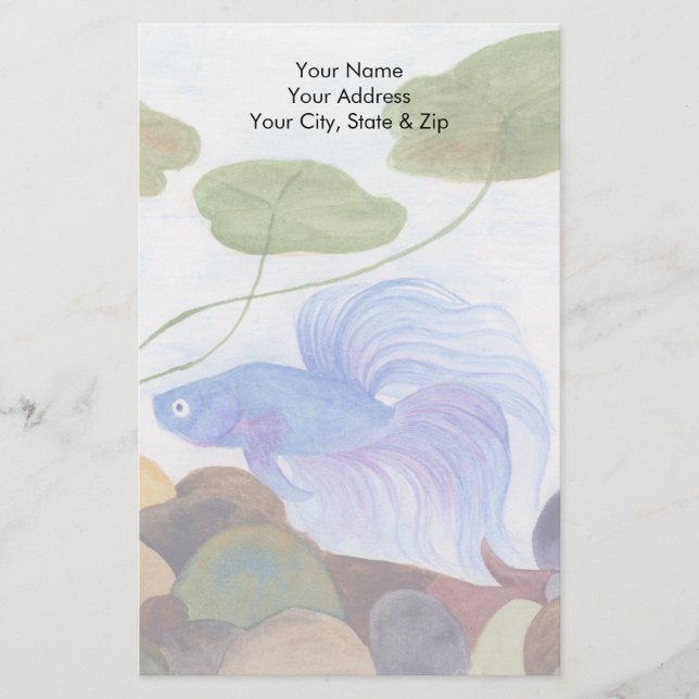 Blue Betta Stationery (Front)