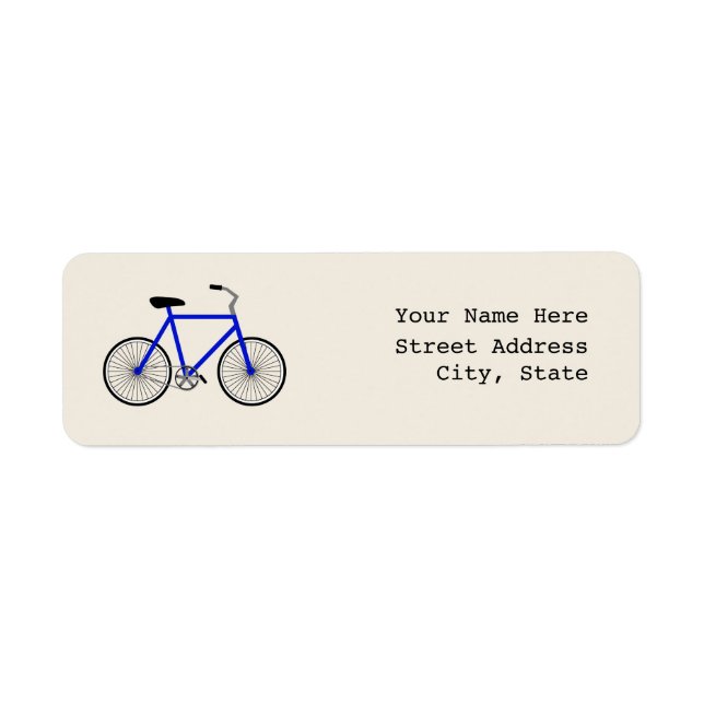 Blue Bicycle Address Label (Front)