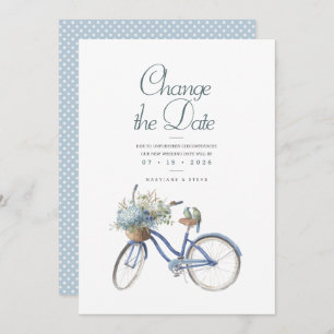 Blue Bicycle Bohemian Watercolor Wedding Save The Date