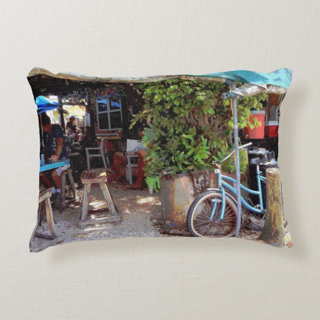 Blue Bicycle Decorative Cushion (Front)