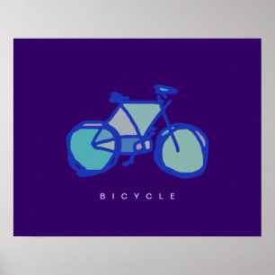 blue bicycle decorative print