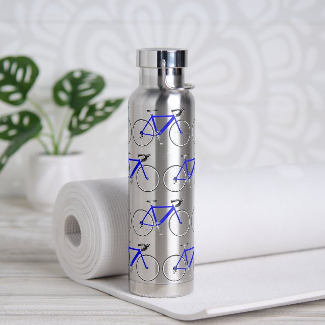Blue Bicycle Design  Water Bottle (Yoga)
