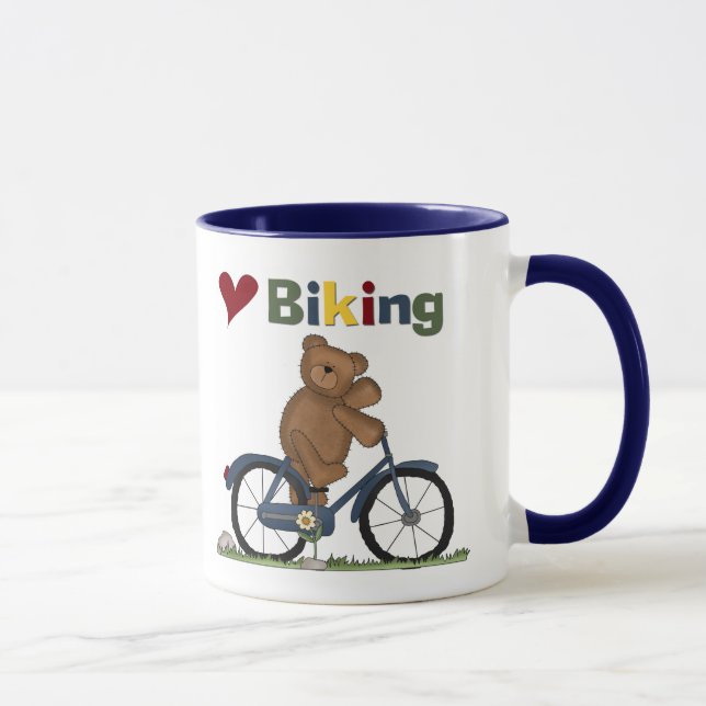 Blue Bicycle I Love Biking Tshirts and Gifts Mug (Right)