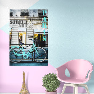 Blue Bicycle in Paris Photo Art