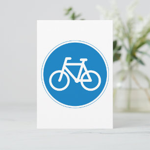 Blue Bicycle Lane Sign Cycling Road Symbol Invitation