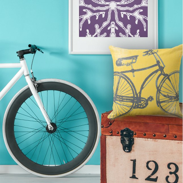 Blue Bicycle on Yellow Pillow (Creator Uploaded)