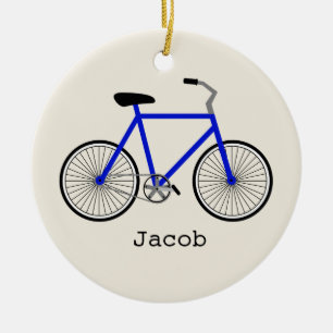 Blue Bicycle Personalised Ornament
