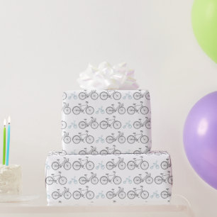 Blue Bicycle Wrapping Paper