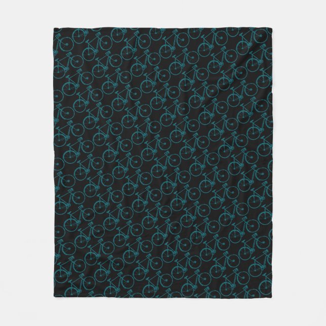 Blue Bicycles Fleece Blanket (Front)