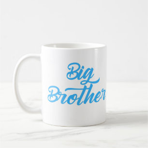 Blue Big Brother sibling Typography Coffee Mug