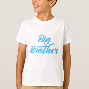 Blue Big Brother sibling Typography T-Shirt
