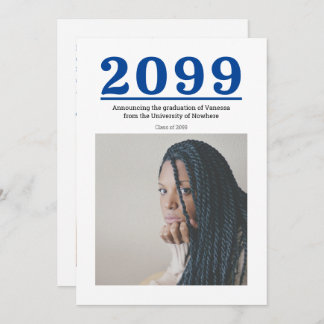 Blue Big Numbers Two-Photo Graduation