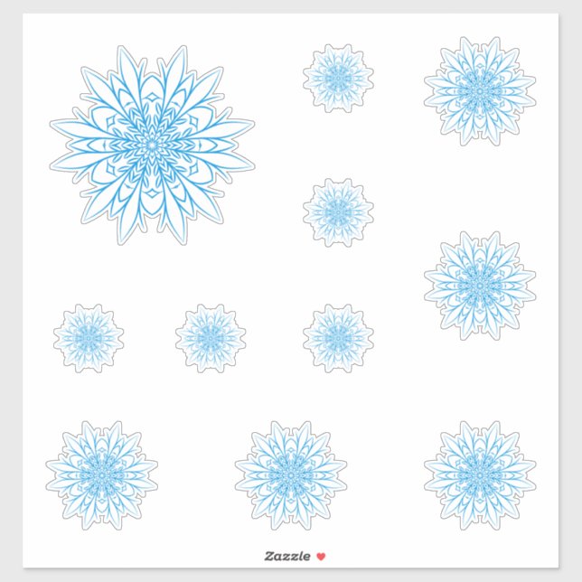 Blue Big Snowflake Set (Sheet)