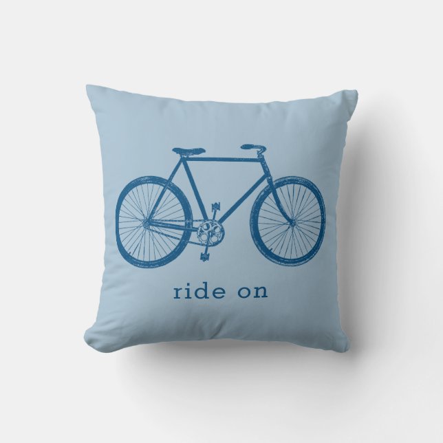 Blue Bike Cycling Gift Cushion (Front)