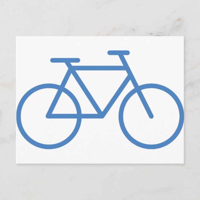 blue bike icon bicycle cylce postcard (Front)