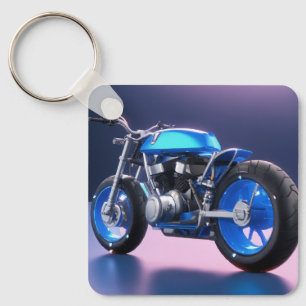 Blue bike keychain