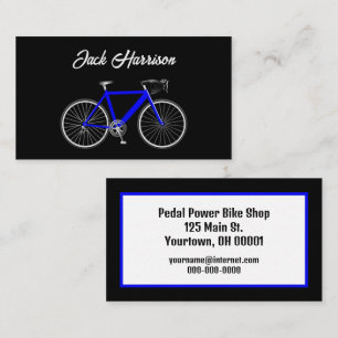 Blue Bike On Black Business Card