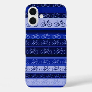 Blue Bikes on Stripes iPhone 16 Plus Case