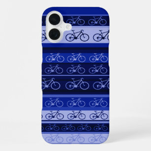 Blue Bikes on Stripes iPhone 16 Plus Case